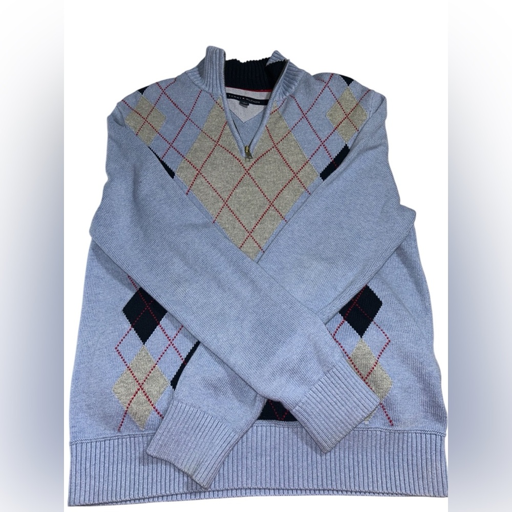 Men’s Tommy Hilfiger Quarter Zip Pullover Sweater, Size Medium